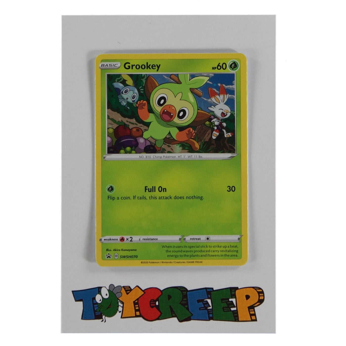 Pokemon TCG SWSH070 Grookey Holo Black Star Promo Card - stylecreep.com