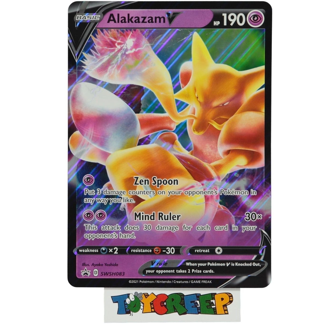Pokemon TCG JUMBO SWSH083 Alakazam V Card - stylecreep.com