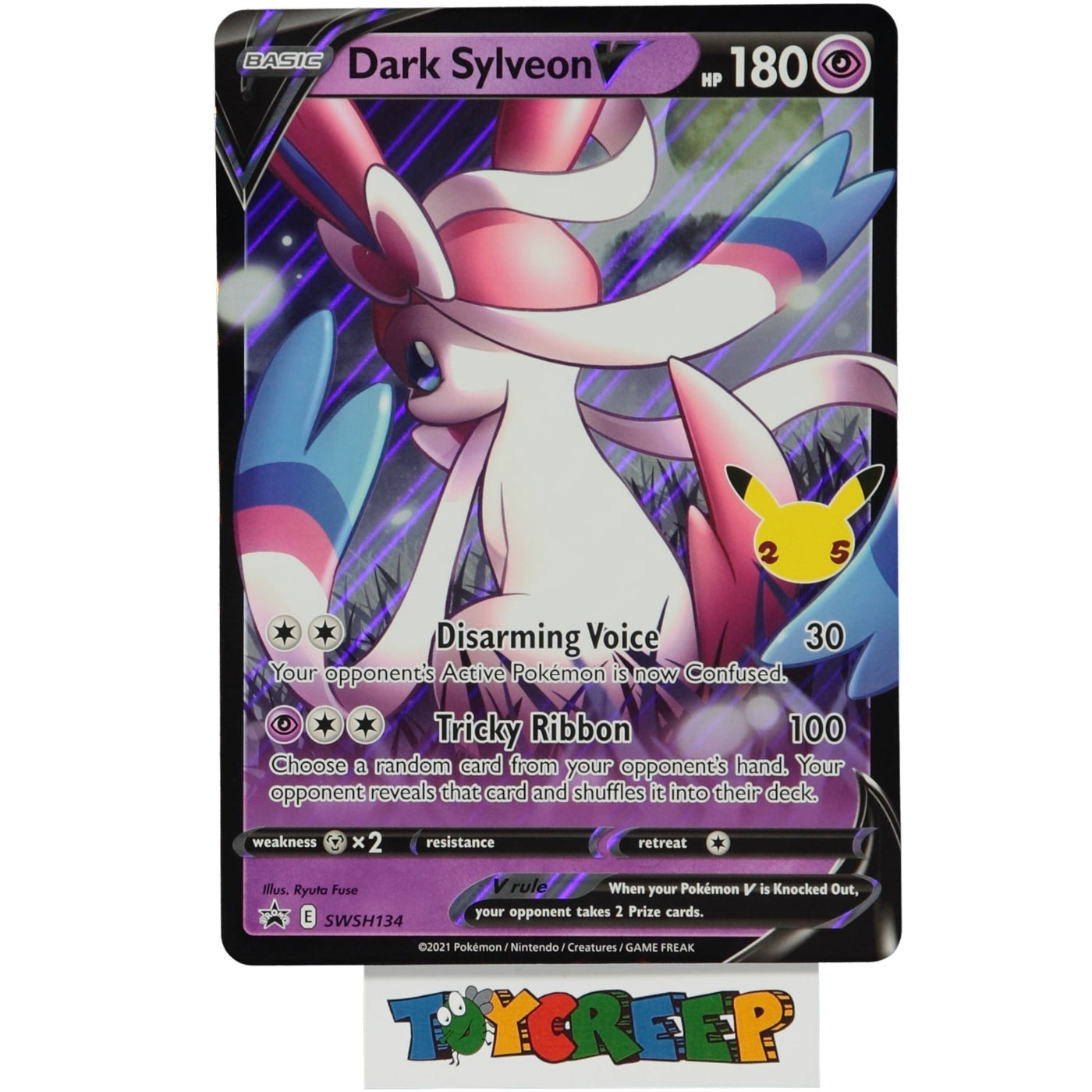 Pokemon TCG JUMBO SWSH134 Dark Sylveon V Card - stylecreep.com