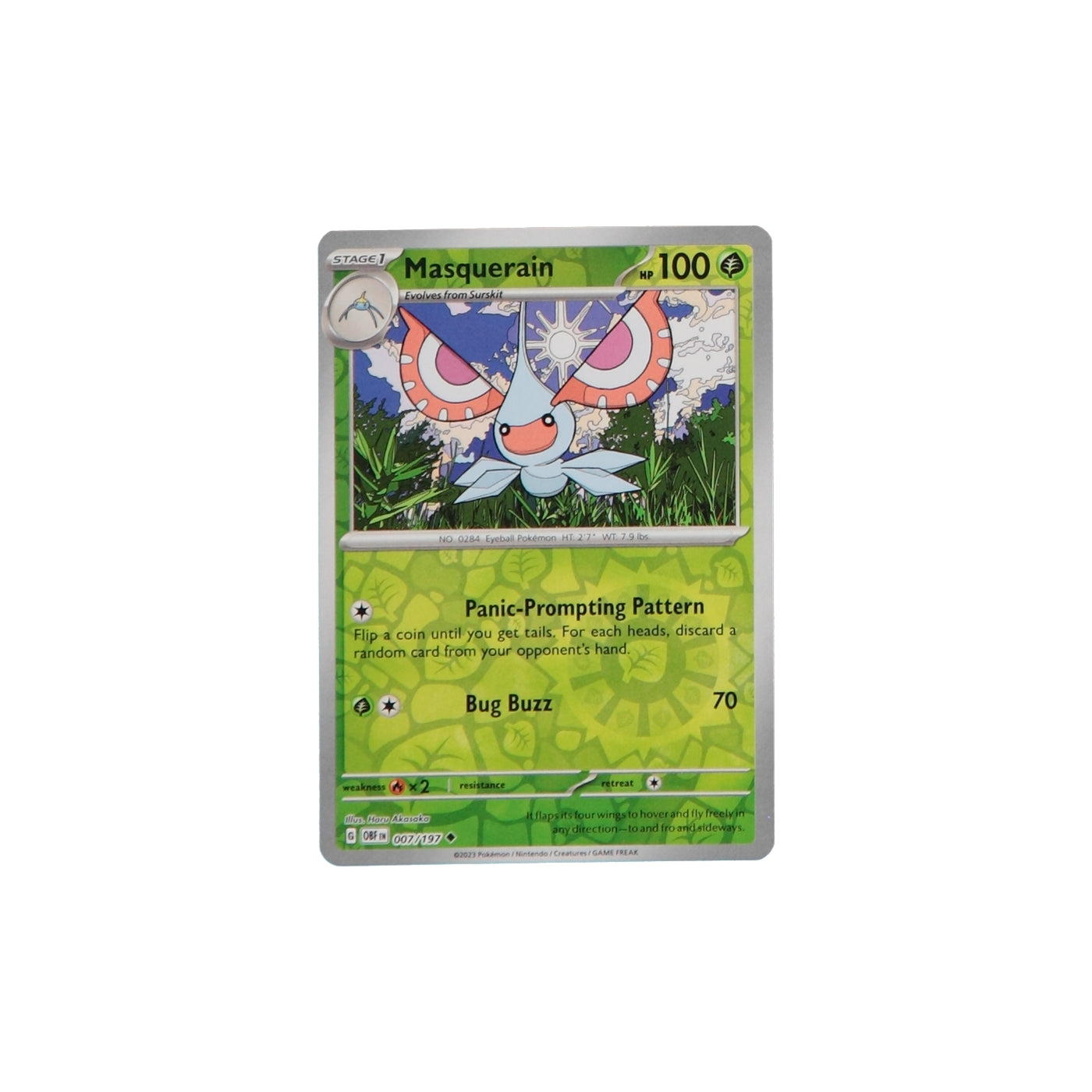 Pokemon TCG SV3 Obsidian Flames 007/197 Masquerain Rev Holo Card - stylecreep.com