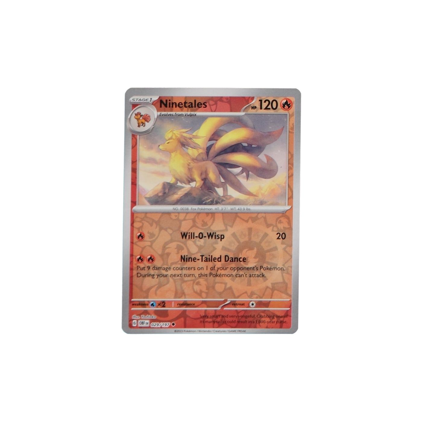 Pokemon TCG SV3 Obsidian Flames 029/197 Ninetales Rev Holo Card - stylecreep.com