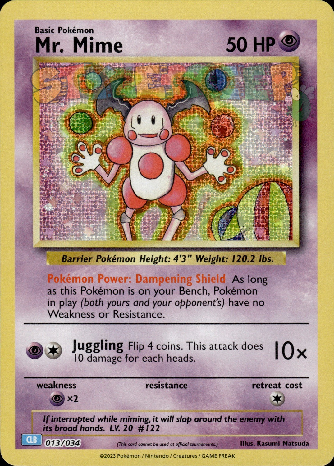 Pokemon Trading Card Game Classic Mr. Mime 013/034 Classic Collection Holo Card
