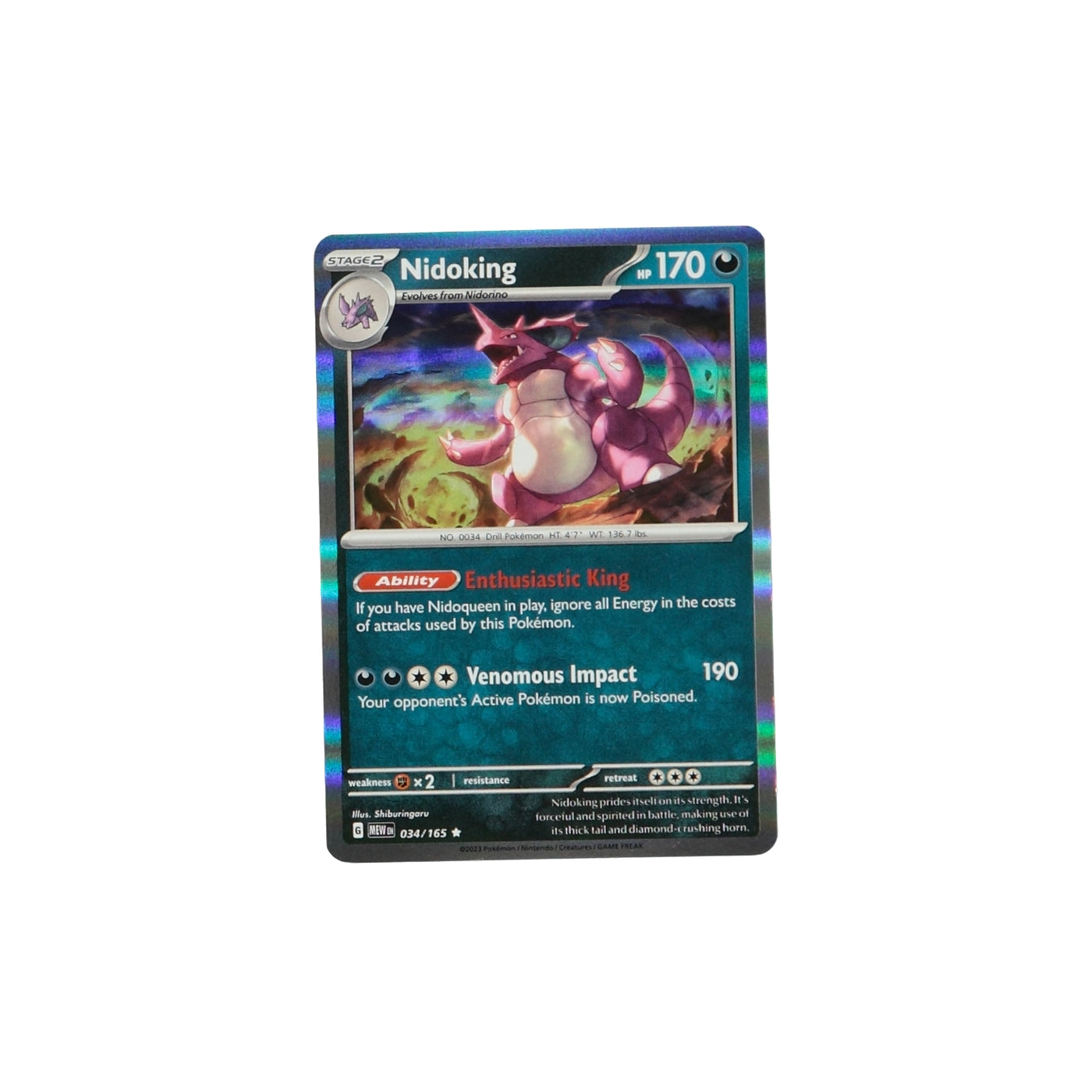 Pokemon TCG SV 3.5 151 034/165 Nidoking Holo Card - stylecreep.com