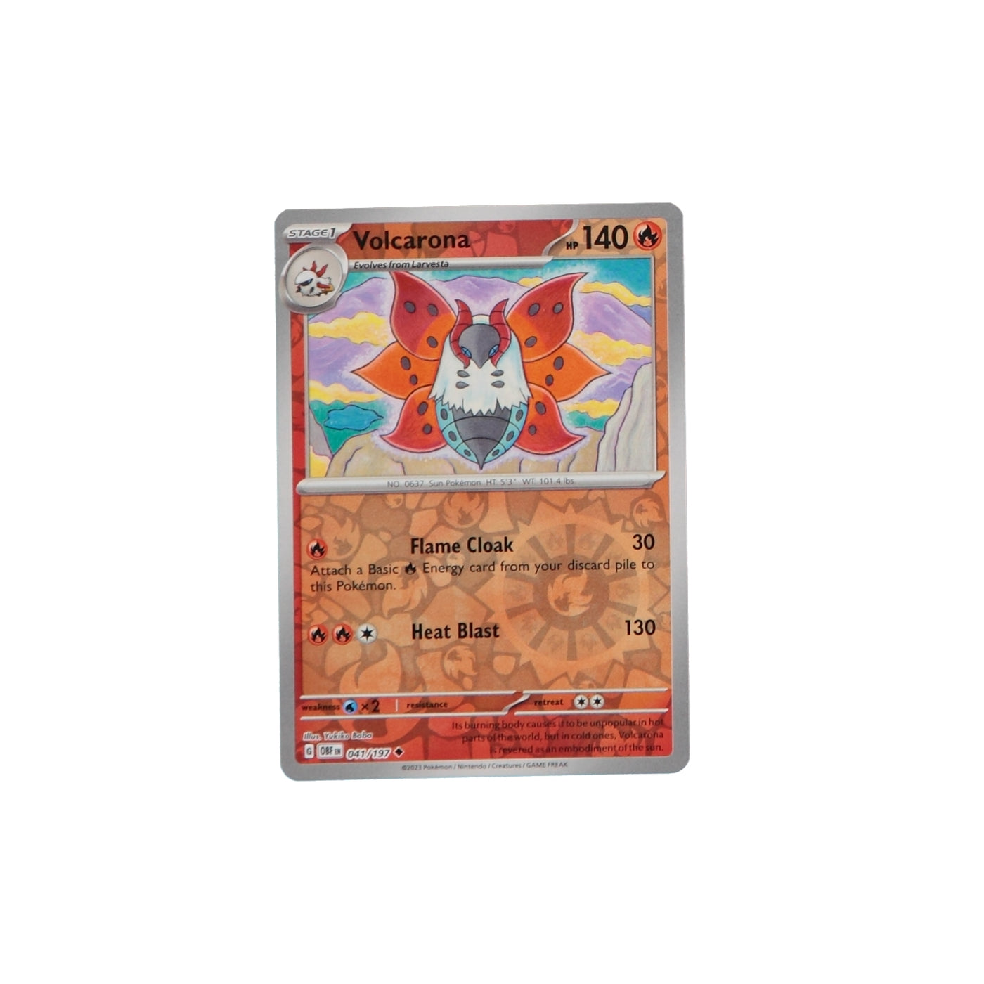 Pokemon TCG SV3 Obsidian Flames 041/197 Volcarona Rev Holo Card - stylecreep.com