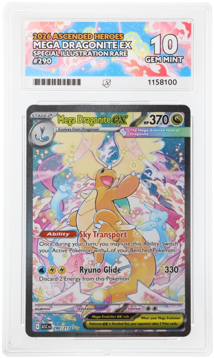 Pokemon Graded Card - Mega Dragonite ex 290/217 - Ace Gem Mint 10 (1158100)
