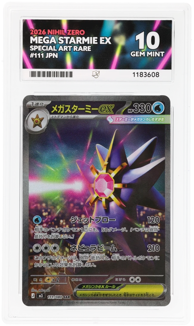 Pokemon Graded Card - Mega Starmie Ex 111/080 JPN - Ace Gem Mint 10 (1183608)