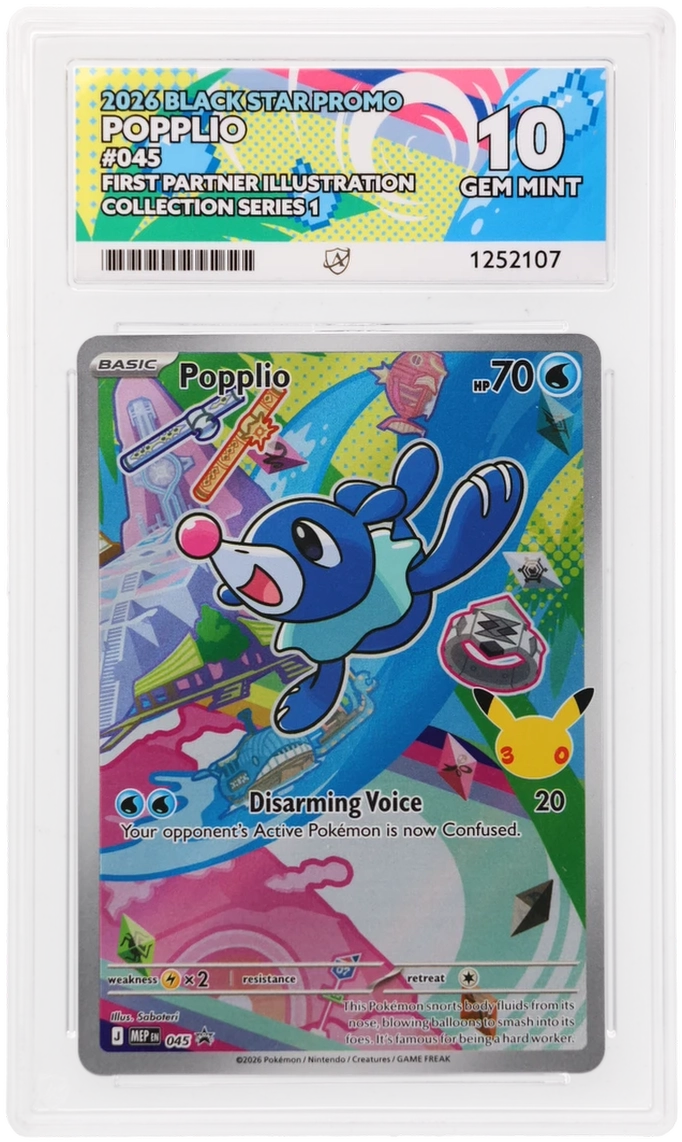 Pokemon Graded Card - Popplio 045 - Ace Gem Mint 10 (1252107)