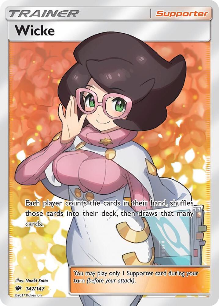 Pokemon Burning Shadows Wicke 147/147 Ultra Rare Holo Card