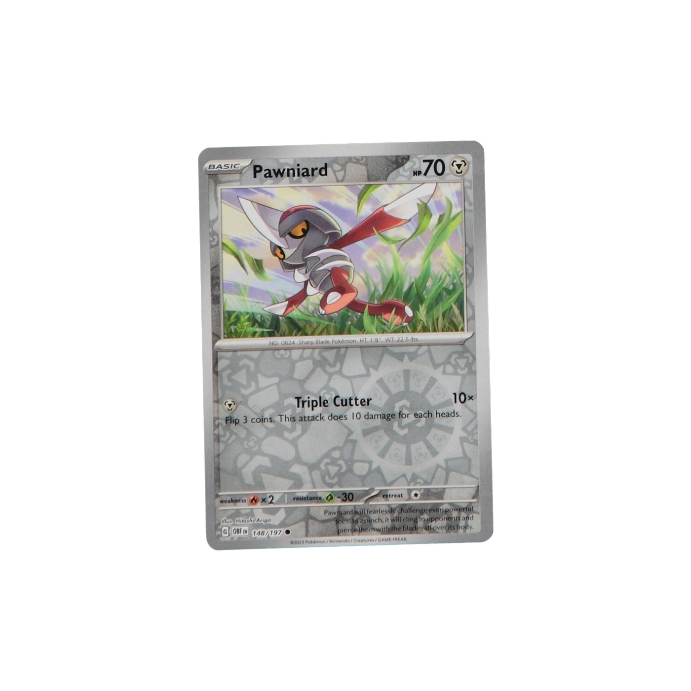 Pokemon TCG SV3 Obsidian Flames 148/197 Pawniard Rev Holo Card
