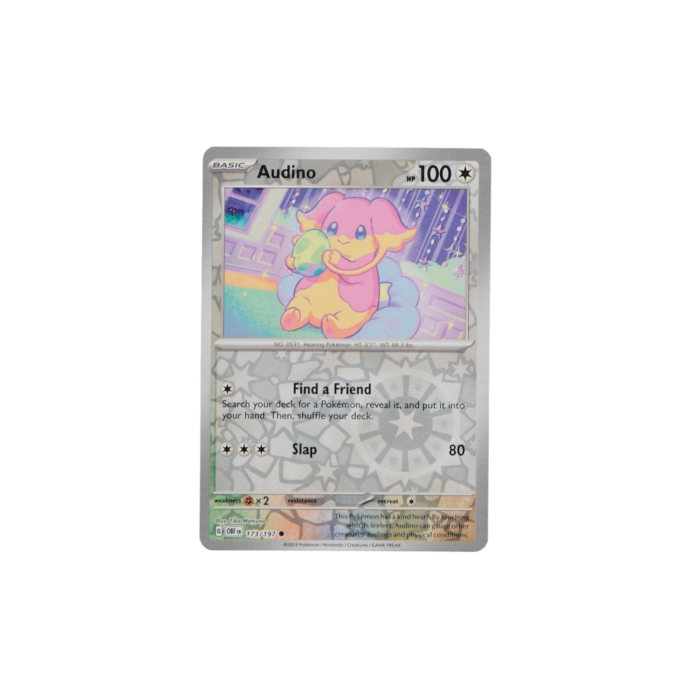 Pokemon TCG SV3 Obsidian Flames 173/197 Audino Rev Holo Card