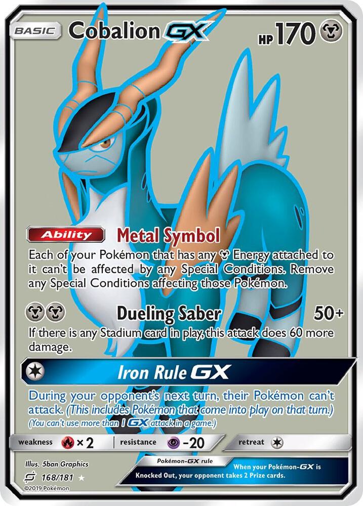 Pokemon Team Up Cobalion GX 168/181 Ultra Rare Holofoil Card - stylecreep.com