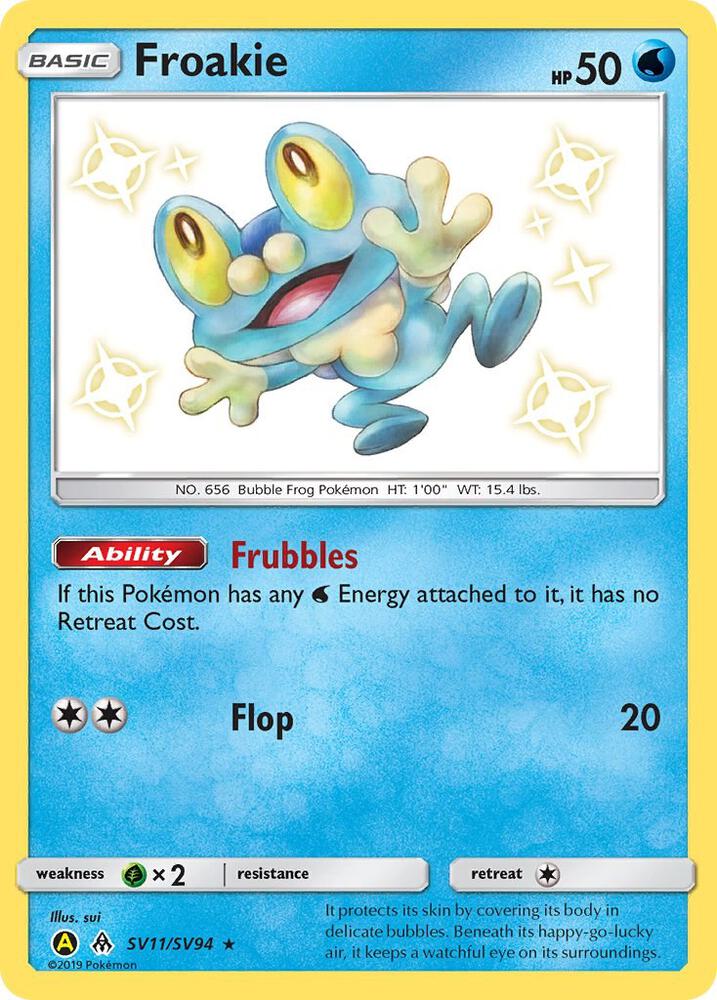 Pokemon Hidden Fates Froakie SV11/SV94 Shiny Holo Rare Holo Card - stylecreep.com
