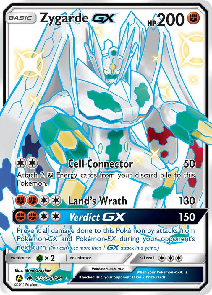 Pokemon Hidden Fates Zygarde GX SV65/SV94 Shiny Holo Rare Holofoil Card - stylecreep.com