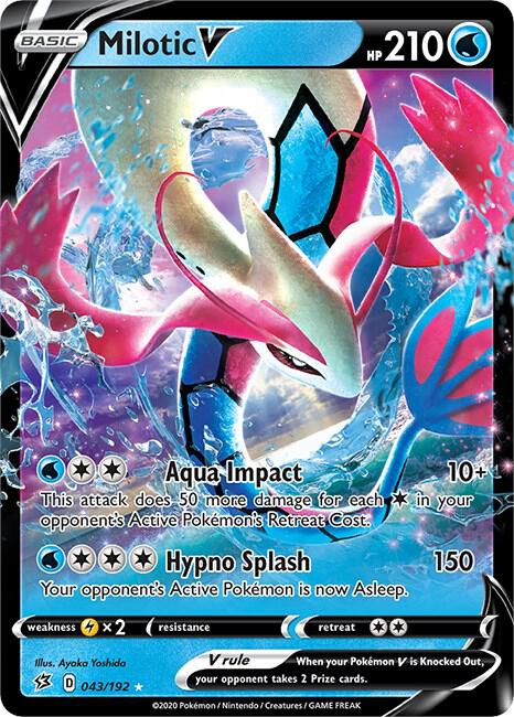 Pokemon Rebel Clash Milotic V 043/192 Ultra Rare Holo Card - stylecreep.com