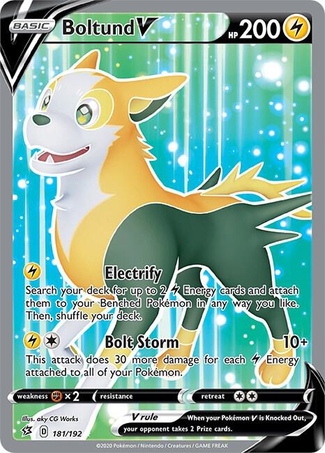 Pokemon Rebel Clash Boltund V (Full Art) 181/192 Ultra Rare Holofoil Card - stylecreep.com