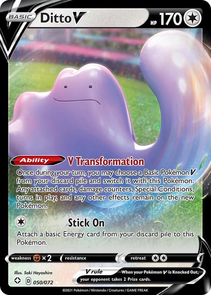 Pokemon Shining Fates Ditto V 050/072 Ultra Rare Holo Card - stylecreep.com