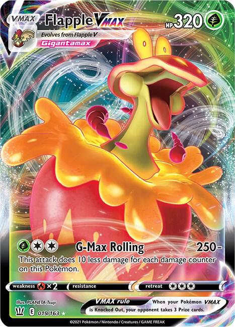 Pokemon Battle Styles Flapple VMAX 019/163 Ultra Rare Holo Card - stylecreep.com