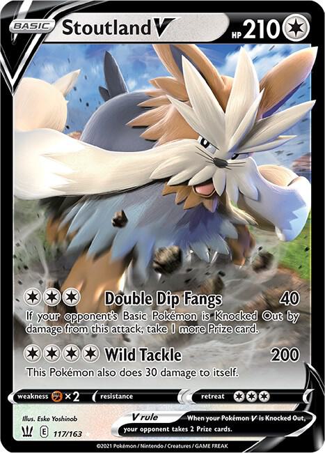 Pokemon Battle Styles Stoutland V 117/163 Ultra Rare Holo Card - stylecreep.com