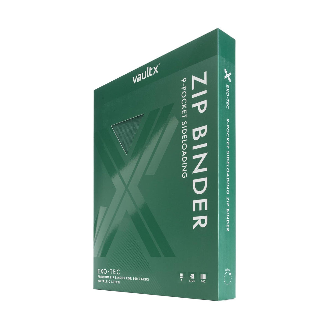 Vault X Exo-Tec Zip Binder 9-Pocket Metallic Green - stylecreep.com