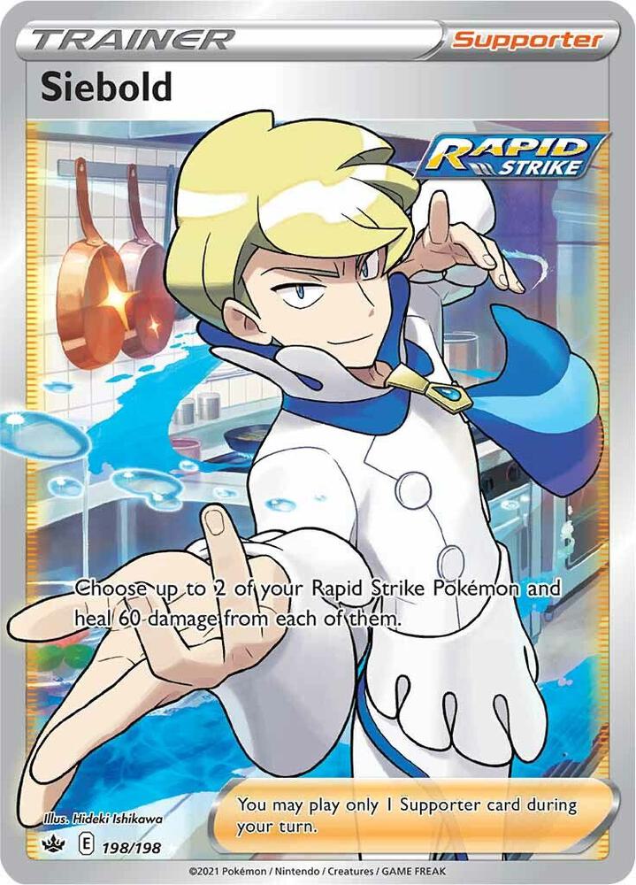 Pokemon Chilling Reign Siebold 198/198 Ultra Rare Holofoil Card - stylecreep.com