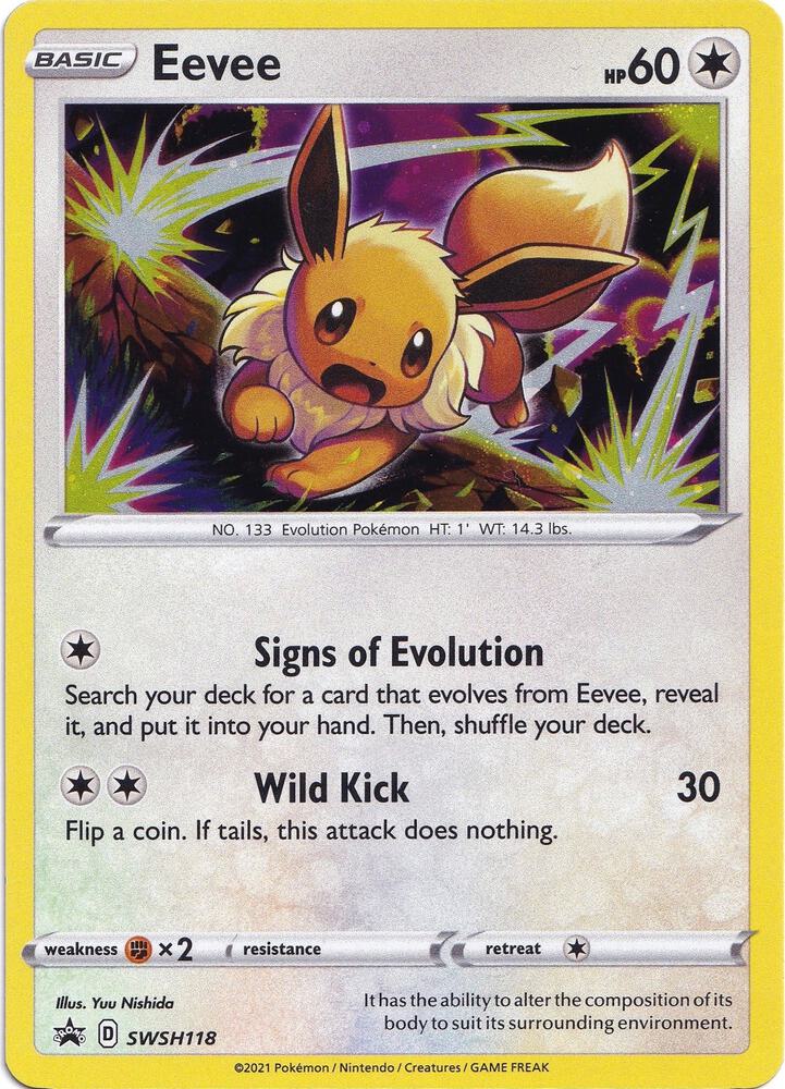 Pokemon Sword & Shield Promo Eevee SWSH118 Holo Card