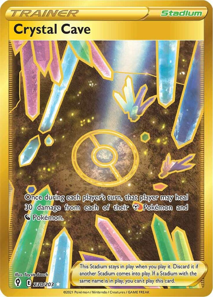 Pokemon Evolving Skies Crystal Cave (Secret) 230/203 Secret Rare Holofoil Card