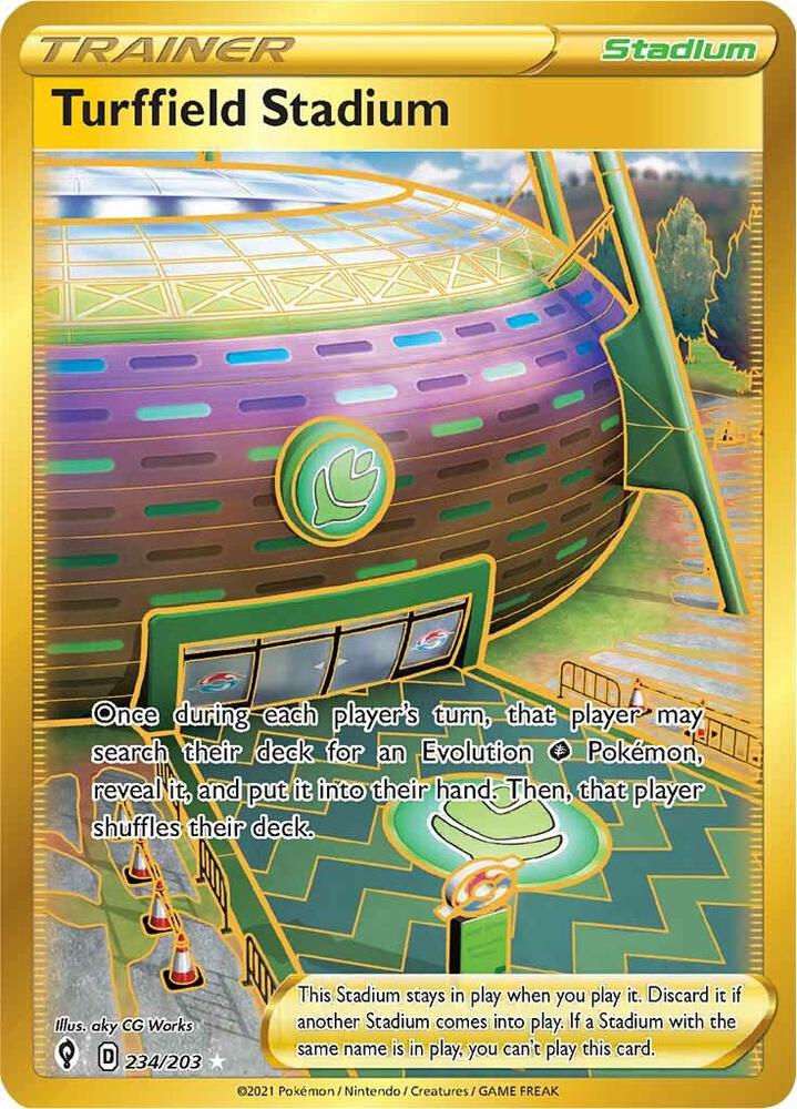 Pokemon Evolving Skies Turffield 234/203 Secret Rare Holo Card