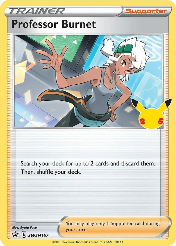 Pokemon Sword & Shield Promo Professor Burnet (Celebrations) SWSH167 Holo Card - stylecreep.com