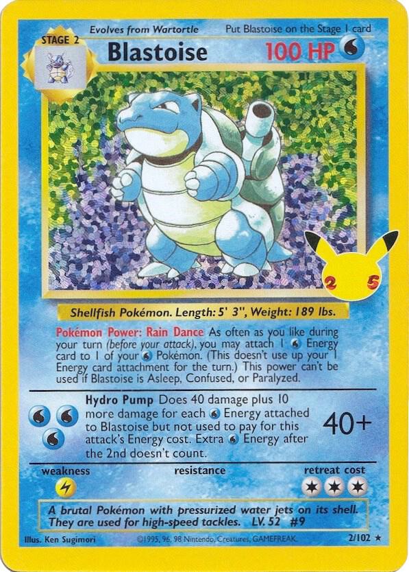 Pokemon Celebrations Blastoise 2/102 Classic Collection Holo Card