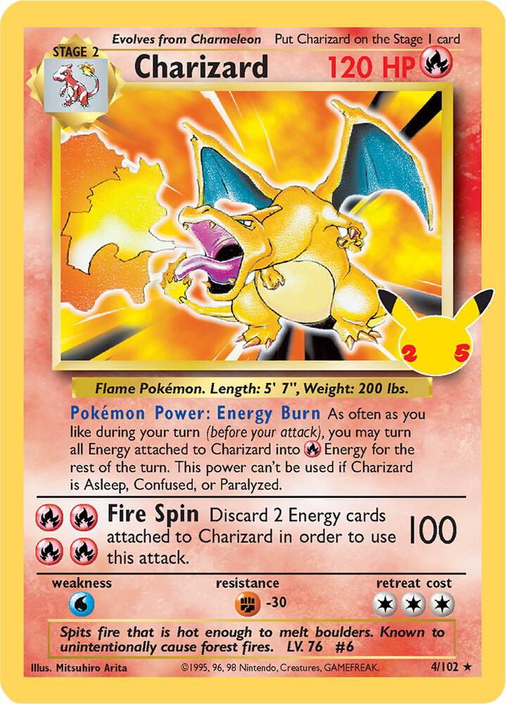 Pokemon Celebrations Charizard 4/102 Classic Collection Holo Card