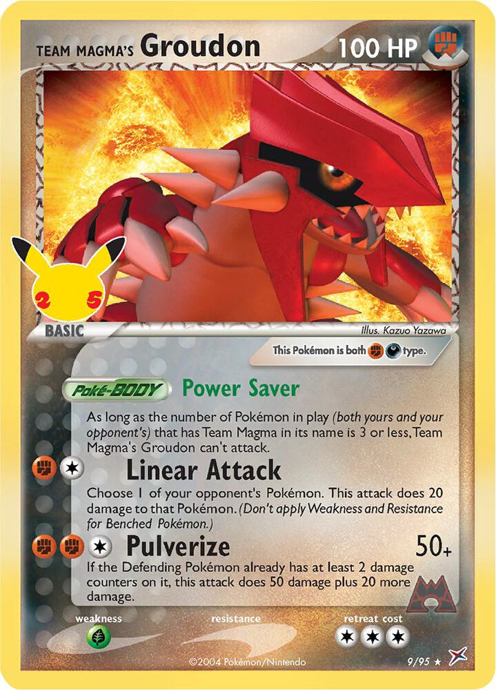 Pokemon Celebrations Team Magma's Groudon 34943 Classic Collection Holo Card - stylecreep.com