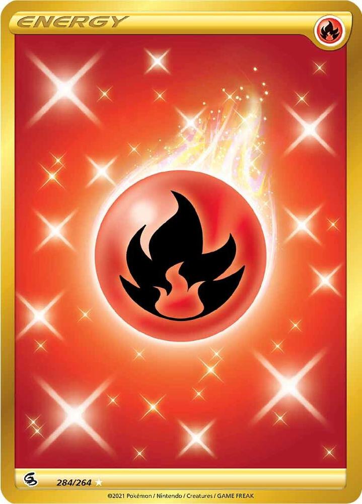 Pokemon Fusion Strike Fire Energy 284/264 Secret Rare Holofoil Card - stylecreep.com