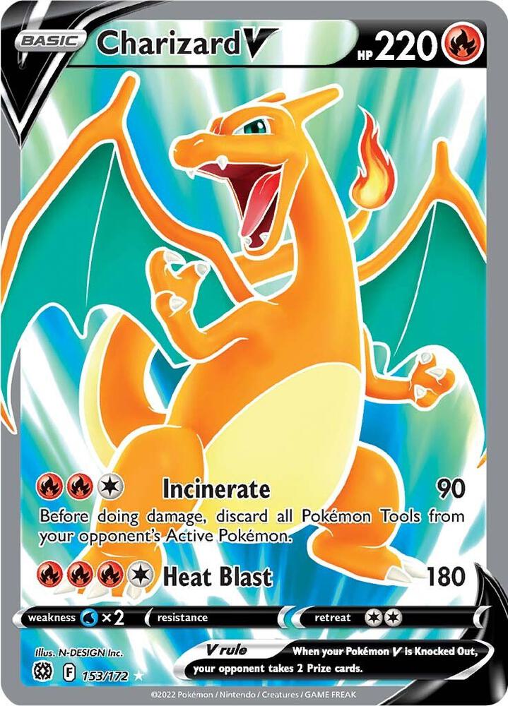 Pokemon Brilliant Stars Charizard V 153/172 Ultra Rare Holo Card - stylecreep.com