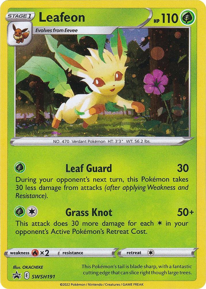 Pokemon Sword & Shield Promo Leafeon SWSH191 Holo Card - stylecreep.com