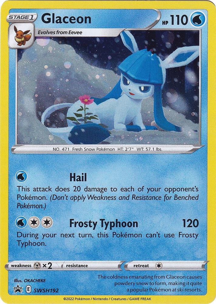 Pokemon Sword & Shield Promo Glaceon SWSH192 Holo Card - stylecreep.com