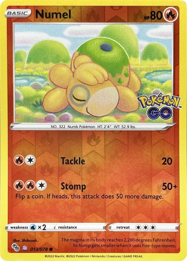 Pokemon Pokemon Go Numel (Peelable Ditto) 013/078 Rare Holo Card - stylecreep.com