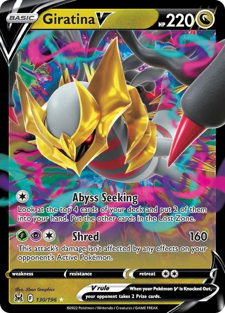 Pokemon Lost Origin Giratina V 130/196 Ultra Rare Holo Card - stylecreep.com