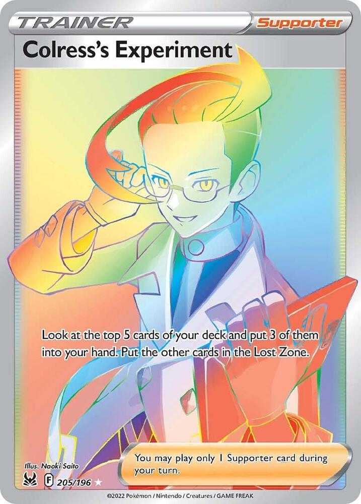 Pokemon Lost Origin Colress's Experiment 205/196 Secret Rare Holo Card - stylecreep.com