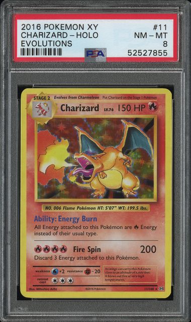 Pokemon Graded Card - Charizard XY Evolutions Holo 11/108- PSA Near Mint 8 (52527855)