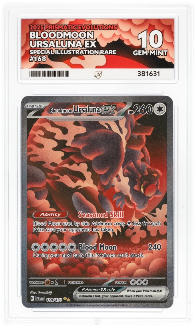 Pokemon Graded Card - Bloodmoon Ursaluna ex 168/131 - Ace Gem Mint 10 (381631)