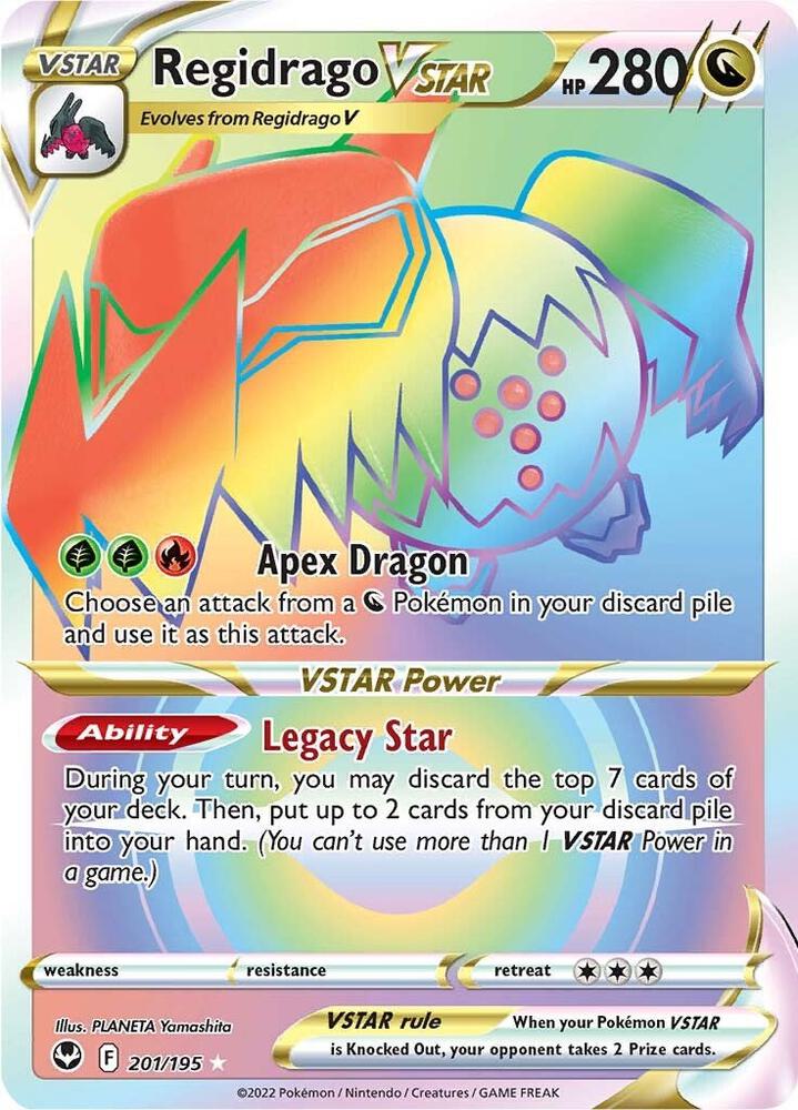 Pokemon Silver Tempest Regidrago VSTAR 201/195 Secret Rare Holofoil Card - stylecreep.com
