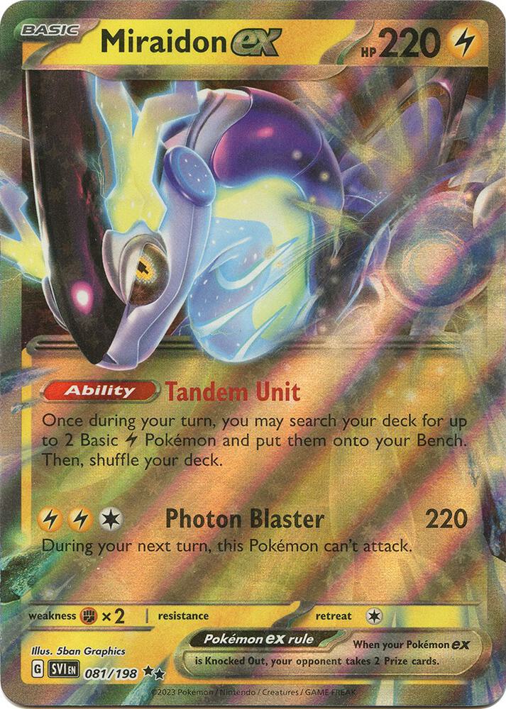 Pokemon Scarlet & Violet Base Set Miraidon ex 081/198 Double Rare Holo Card - stylecreep.com