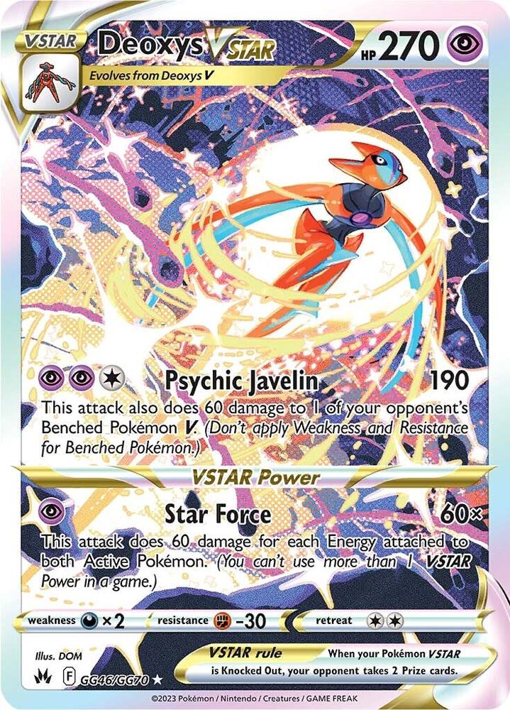 Pokemon Crown Zenith Deoxys VSTAR GG46/GG70 Ultra Rare Holofoil Card