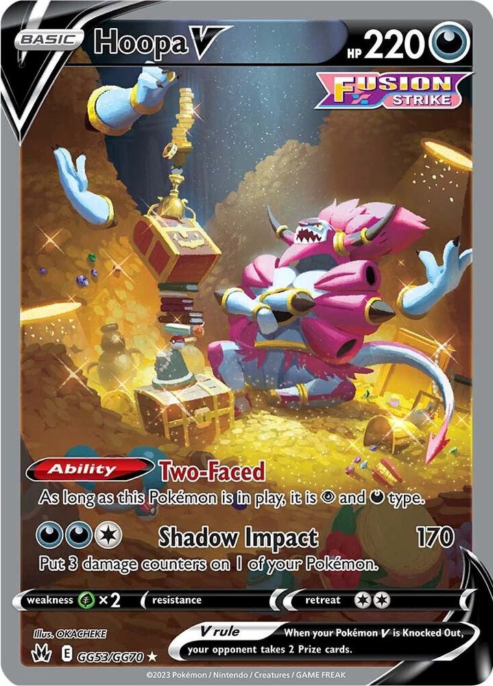 Pokemon Crown Zenith Hoopa V GG53/GG70 Ultra Rare Holofoil Card