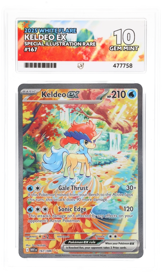 Pokemon Graded Card - Keldeo ex 167/086 - Ace Gem Mint 10 (477758)