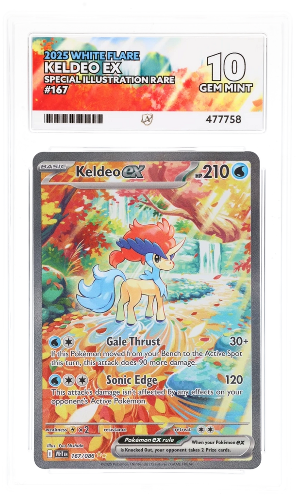 Pokemon Graded Card - Keldeo ex 167/086 - Ace Gem Mint 10 (477758