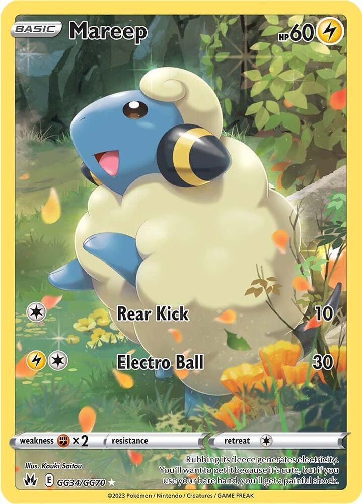 Pokemon Crown Zenith Mareep GG34/GG70 Holo Rare Holofoil Card