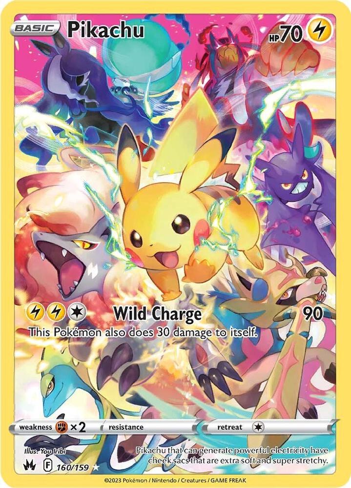 Pokemon Crown Zenith Pikachu 160/159 Secret Rare Holofoil Card