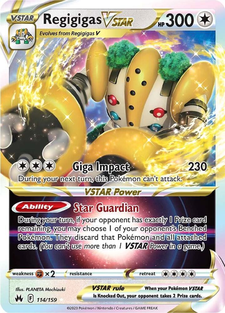 Pokemon Crown Zenith Regigigas VSTAR 114/159 Ultra Rare Holo Card - stylecreep.com