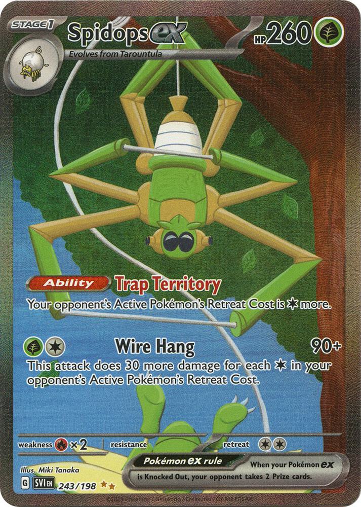 Pokemon Scarlet & Violet Spidops ex 243/198 Special Illustration Rare Holofoil Card